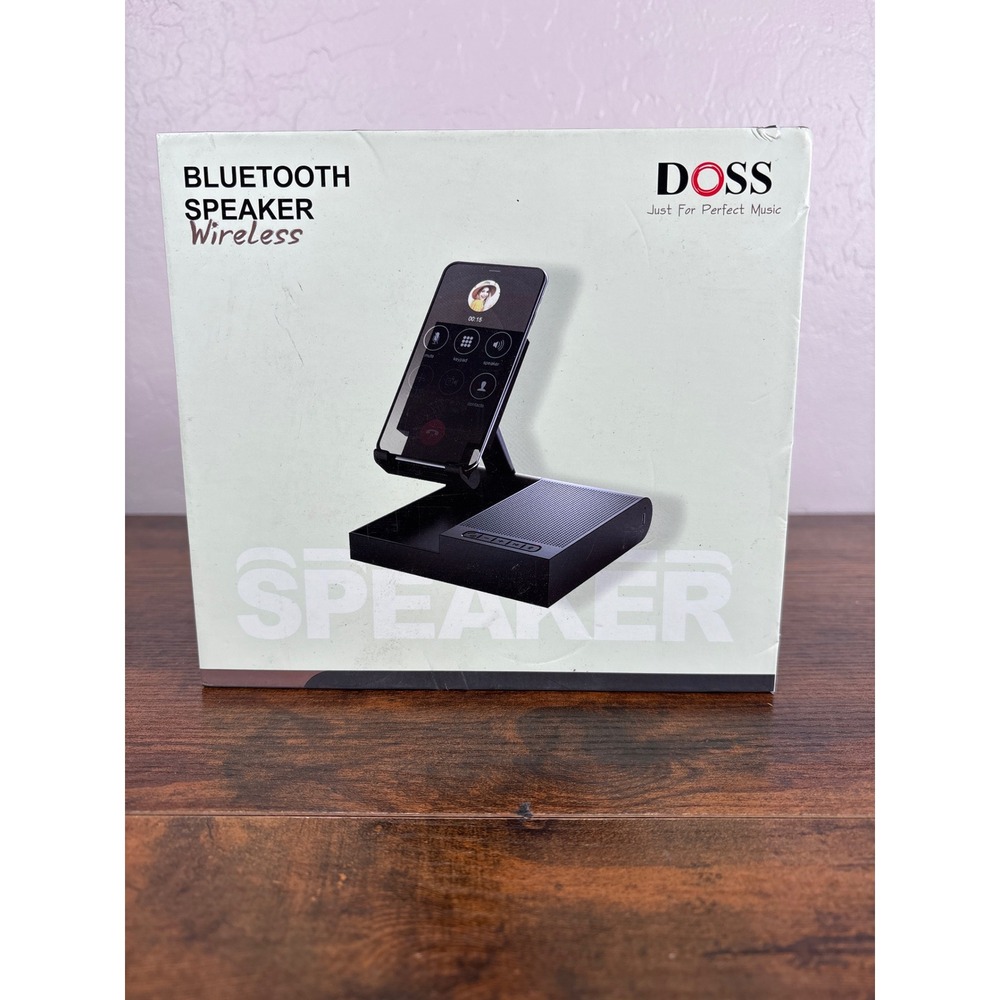 DOSS FreeTalk Bluetooth Wireless Speaker with Phone Stand Black 8W V5.3 NEW